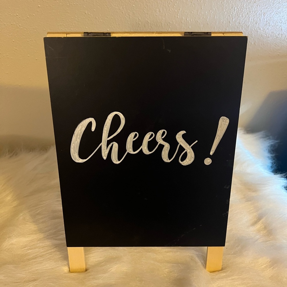Tabletop Chalkboard Easel for Wedding “Cheers!”